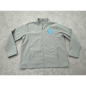 Team 365 Full Zip Jacket Mens 2XL Gray Poly Logo Football Training‎ Athletic